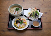 天ぷら寿司うどんセット写真
